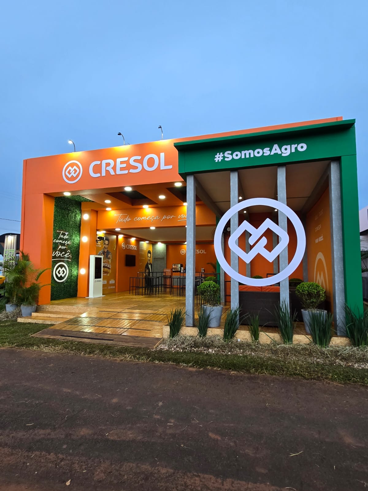 Stand Cresol em feira agro, montagem Map Stands